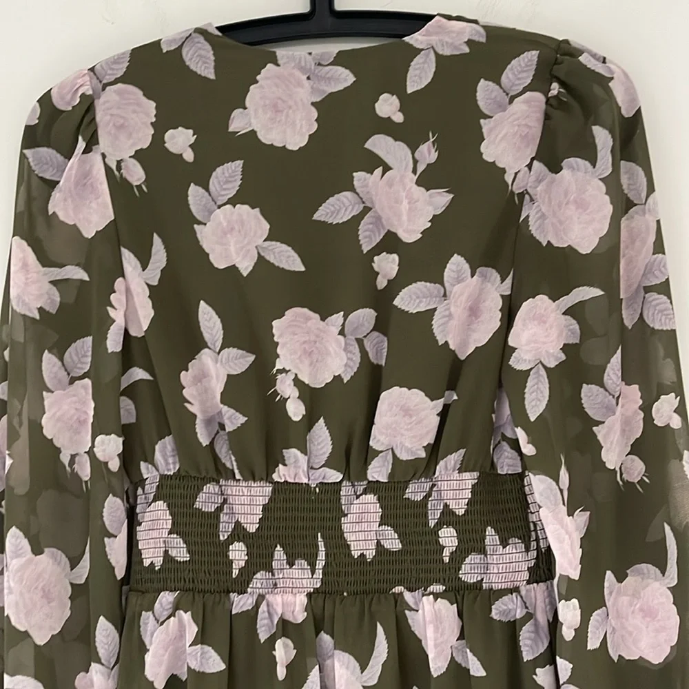 Aritzia Wilfred Wistful Dress Chiffon V-neck mini dress New Size Extra S… - Picture 6 of 9